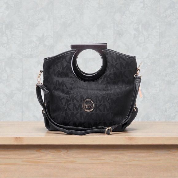 Michael Kors Black Tote Bag with Gold Accents - Picture 3 of 4